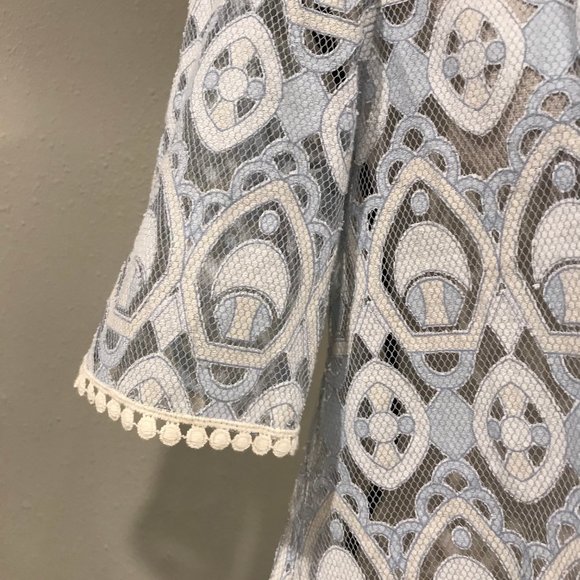 SOLD Anthro HD in Paris Signa Blue Lace Cut Out Blouse - Picture 3 of 9